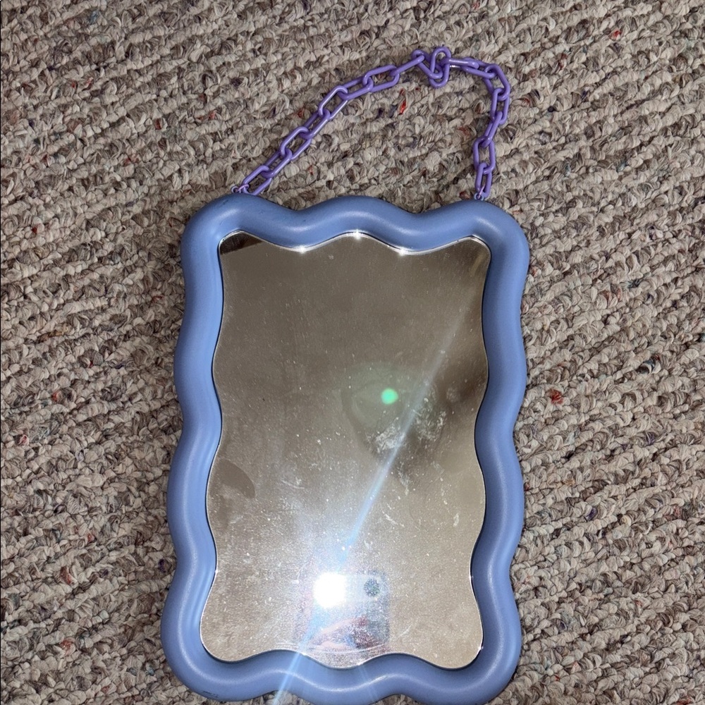 Urban Outfitters Lavender Wavy Mirror with Chain